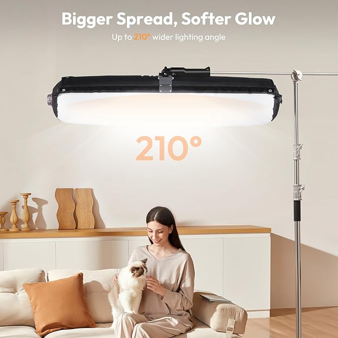 Ulanzi AL120 Inflatable Tube Light - 120W LED Video Light with Remote, 2700K-6500K CRI≥96 10 Effects Bi Color Portable Soft Box Light Fill Light for Photography/Video/Photo/Live Stream/YouTube