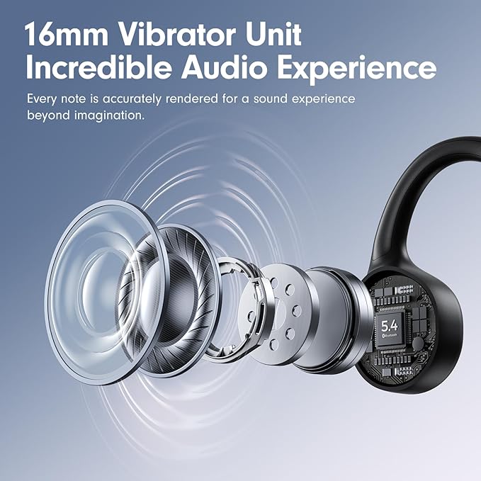 Bone Conduction Headphones,Open Ear Headphones Bluetooth5.4 with Mic,Wireless Headphones 10H Playtime, Waterproof Sport Headphone Suitable for Running,Cycling, Outdoor Sports Black