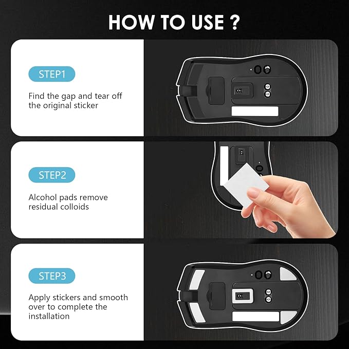 2 Pack Ultimate Lightweight Wireless Gaming Mouse Feet Sliding Stickers, Mice Glass Skates Pad, Replacement Glide Stickers for Smooth Control and Precision on Any Gaming Surface (PTFE)