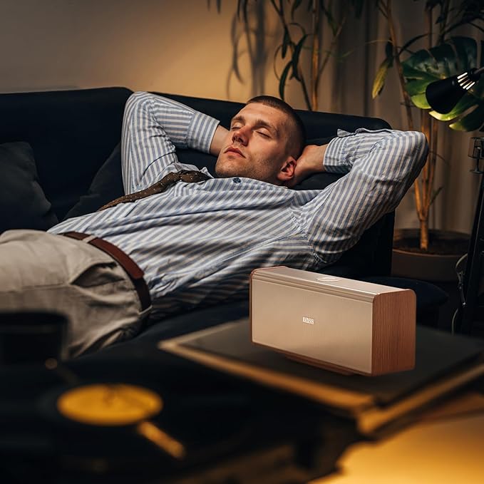 DOSS SoundBox Ultra Bluetooth Speaker with 2.1 Channel Audio, 80W Superior Sound with Deep Bass, Two DSP Technologies, 18H Playtime, BT 5.3, Wireless for Home, Office, Livingroom