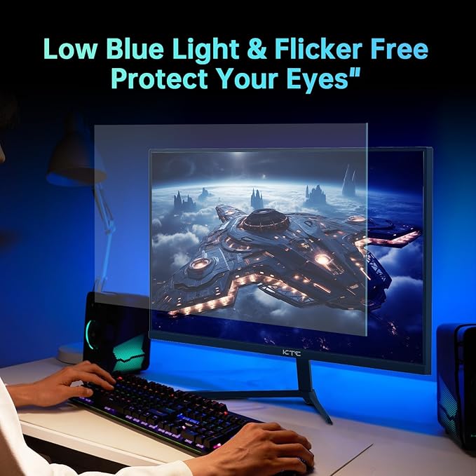 KTC 24 inch Monitor, Fast IPS 1080p 144Hz 165Hz 1ms, 125.25% sRGB, HDR, Borderless Gaming Monitor PC Monitor, FreeSync Premium & G-Sync, HDMI 2.0x2, DP1.4x2, Vesa Support, Eye Care for Gamers