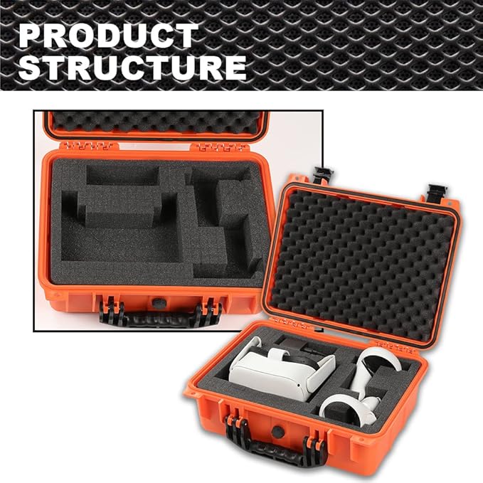VR Carrying Case Outdoor Portable Storage Box Protector Glasses Bags(Orange)