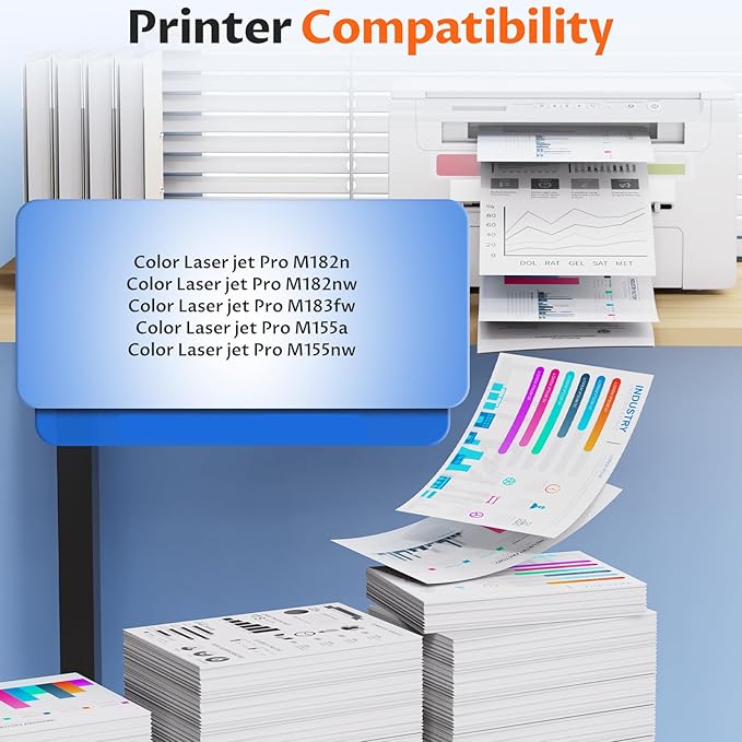 215A Toner Cartridges M183fw Toner Compatible for HP 215A Toner cartridges 4 Pack (with Chip) M183fw M182 M155 215A Toner cartridge for Color Laser Jet Pro MFP M183fw M183fdw M182n M182nw M155a M155nw