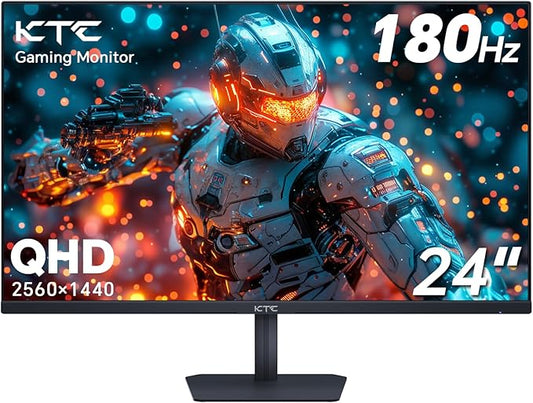 KTC 24" Gaming Monitor 180Hz 144hz Monitor QHD(2560x1440p) l Up to 1MS | Fast IPS Monitor |122% SRGB | 2X DP & 2X HDM| Tilt Xbox PS5 Switch|100×100mm VESA Compatible