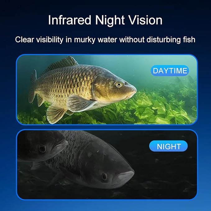 WiFi 360° Fish Finder Underwater Fishing Camera with WiFi Adapter, Infrared Night Vision Light Self-Righting and Temperature Detection