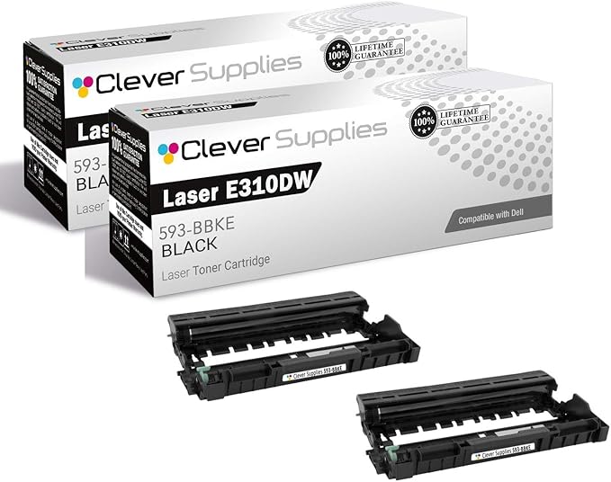 CS Replacement Drum Unit Compatible with Dell Laser E310DW 593-BBKE Black Laser E310dw E514dw Multi-Function E515dn E515dw Drum Unit 2 Pack