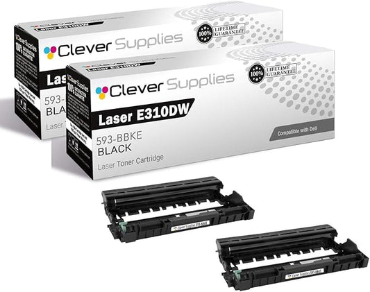CS Replacement Drum Unit Compatible with Dell Laser E310DW 593-BBKE Black Laser E310dw E514dw Multi-Function E515dn E515dw Drum Unit 2 Pack