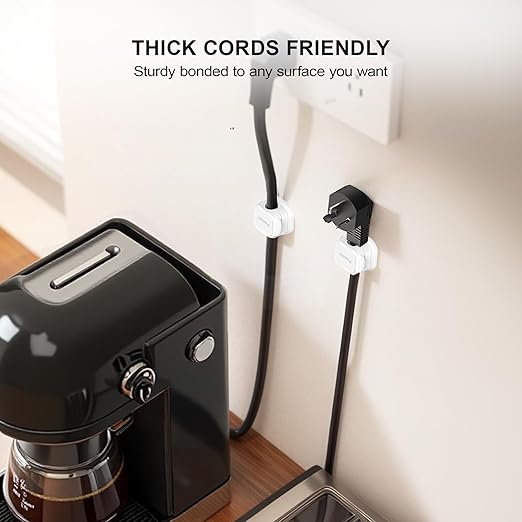 Picozon 6 Pack Magnetic Cable Clip Organizer Cord Holder, Picozon Adhesive Cable Management, Wire Phone USB Charger Cable Holder Keeper Organizer for Car, Office Home Desktop, Wall, Night Table