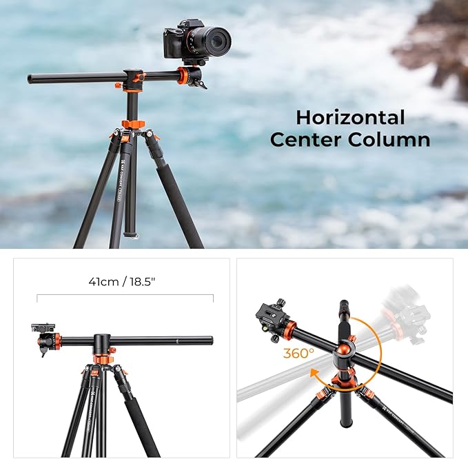 K&F Concept 94 Inch Camera Tripods 4 Section Ultra High Aluminum Professional Detachable Monopod Tripod with 360 Degree Ball Head Quick Release Plate for DSLR SLR Cameras T254A8+BH-28L (SA254T1)