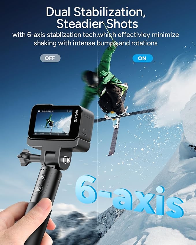 SJCAM SJ20 Ultra NIGHT VIsion,4K Handheld Action Cam,8H POWER use,Dual Lens 4K,Wide-angle FOV,Low Light motion,Super Stabilization,8X Zoom,30M Underwater Adventure Camera for Snorkling,surfing,fishing