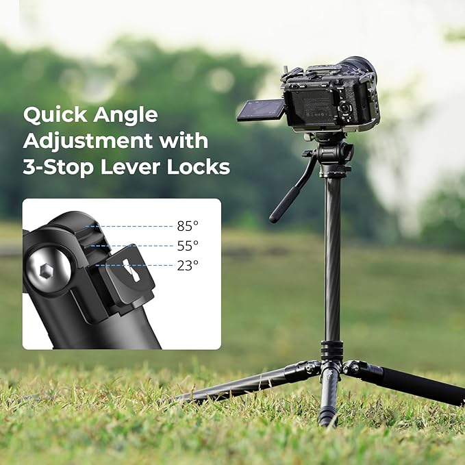 SmallRig CT150 Carbon Fiber Travel Video Tripod, 61.8'' Max Load 3kg / 6.6lb for Cameras, DSLR - 4937