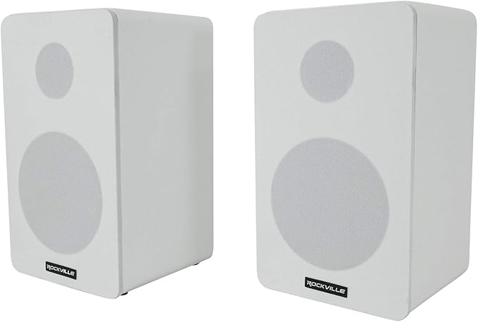 Rockville 2 RockShelf 54W 360w White 5.25"" Home Theater Bookshelf Speakers/4 Ohm, RockShelf 54W V2