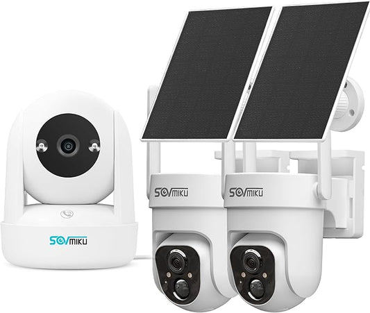 Vicohome 2CQ4 2K AI Solar Security Camera Wireless Outdoor and Indoor Camera, Battery Powered Cam, Color Night Vision,Two Way Audio,PIR Motion Detection, 360° View Pan/Tilt,Easy to Setup