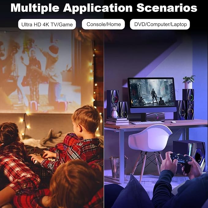 Bobtot Surround Sound Systems Home Theater System - 1200 Watts Peak Power 10" Subwoofer 5.1/2.1 Wired Audio Stereo Speakers Strong Bass with HDMI ARC Optical AUX Bluetooth Input