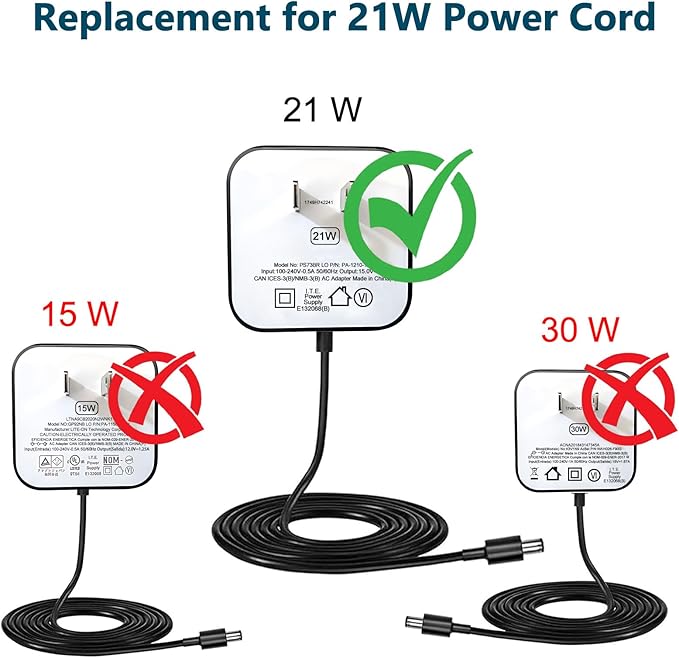 21W Power Adapter for Echo (1st & 2nd Generation), Echo Show (1st Gen), Echo Plus (1st Gen), Fire TV (2nd Gen), Echo Look, Echo Link, 5Ft AC Adapter Power Cord