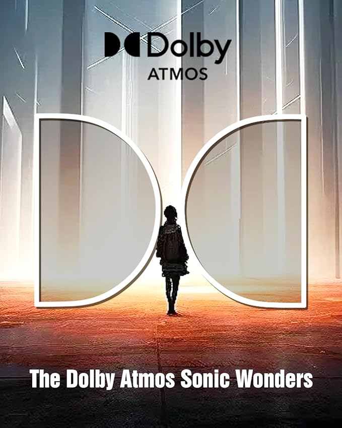 Hiwill 4.1ch Dolby Atmos Soundbar, 320W Sound Bar for Smart TV with Subwoofer, 2 Side-Firing Tweeters, 2 Front Surround Speakers, Home Theatre 3D Surround Sound System for TV Speaker, eARC/OTP/AUX