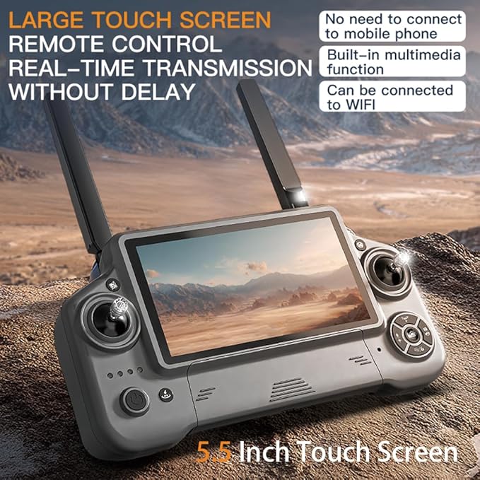 Drone with 4K Camera for Adults, KF100 MAX, 360-degree obstacle avoidance, 3-Axis Gimbal Stabilization, 6 KM Transmission, Intelligent Brushless Quadcopter, 50 Min Long Flight Time, 3 Batteries