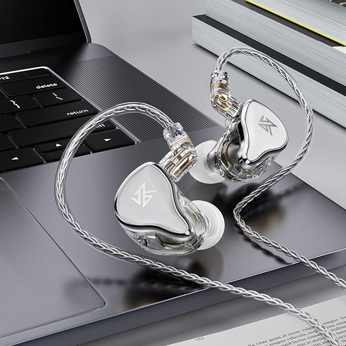 KZ ZAS 7BA+1DD in Ear Monitor, Wired Earbuds 8 Hybrid Drivers HiFi Bass Headphones Clear Sound Secure Fit Earphone 8 Core Cable Professional IEM (Without Mic, Black)