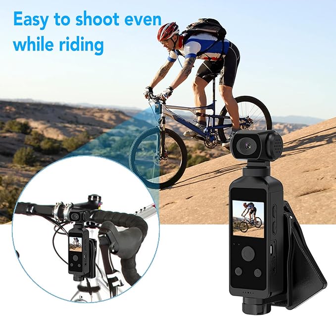 4K HD Camera, 270° Rotatable Large Wide Angle, 30m/98ft Underwater Camera with & Mic for Outdoor Riding Diving Shooting, 1000mAh Rechargeable