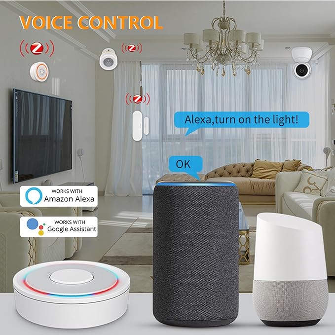 2 in1 Smart ZigBee3.0 and Bluetooth Gateway, Only for Tuya Protocol Products Smart Wireless Gateway for Home Automation, 2.4GHz WiFi Only, APP Control, Compatible with Alexa, Google Assistant