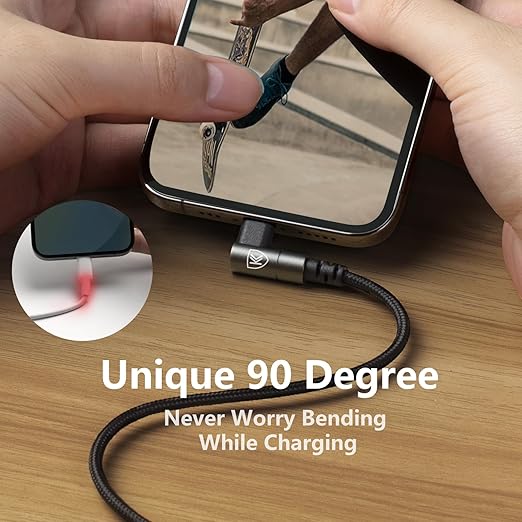 USB C to Lightning Cable 10FT [Apple MFi Certified] 3Pack Long iPhone Charger Cable 90 Degree i Phone Fast Charging Nylon Braided USB Lightning Cable for iPhone 14/13/12/11/Pro/Max/Plus/8/7/6/5S/iPad