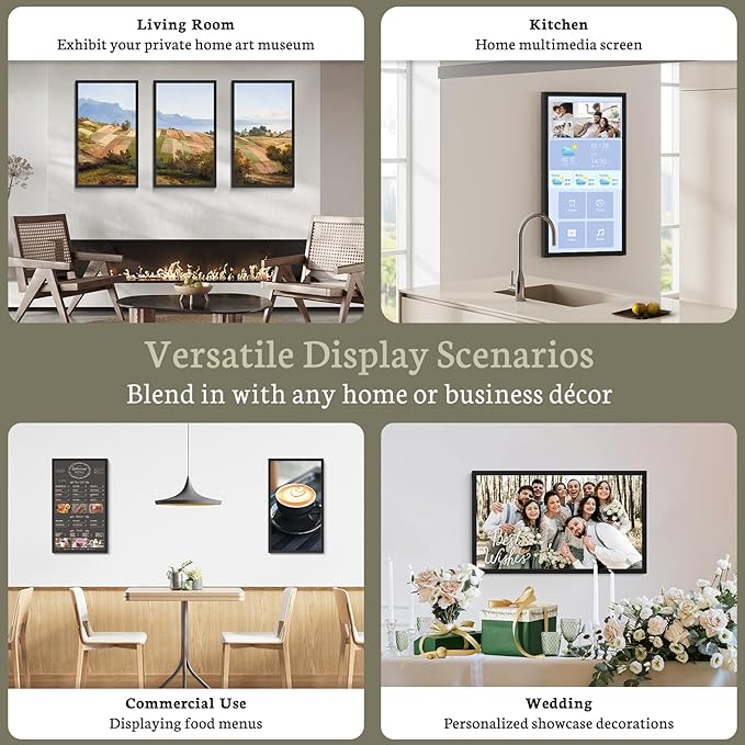 BSIMB Large Digital Picture Frame 21.5 Inch, Touchscreen 1920x1080 FHD WiFi Digital Photo Frame Electronic 32GB Remote Control, Share Pictures/Videos via App/USB/SD Easy Setup Gifts for Mom, Black