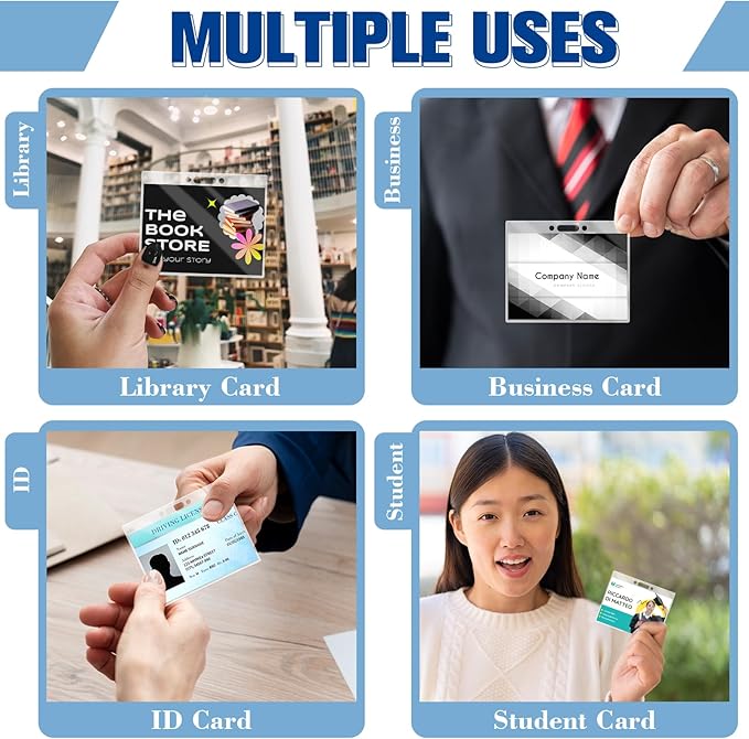 200 Pack 5mil 2.94“x4.13" Thermal Laminating Pouches Badge Laminate Pouches Clear Laminated Luggage Tags Printable Laminator Pouches for Business Permits Cards (200, 2.94"x4.13"-5mil-with Holes)