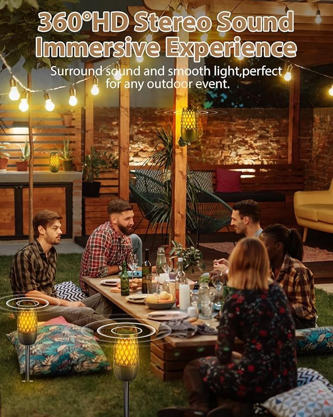 Bluetooth Speaker - Waterproof with LED Lights for Party, Pool, Patio, Porch - Multi-Sync Wireless Speaker with Stereo Sound