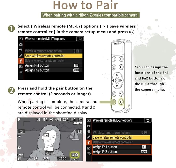 for Nikon Camera Tripod with Rechargeable Shutter Release,AODELAN Shooting Grip Wireless Remote Control Handle for COOLPIX P1000, P1100, P950, B600, A1000, Z50, Z30, Z fc, Z6 II, Z7 II,Z5,Z50 II