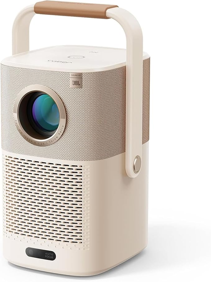 Yaber T2 Outdoor Projector with WiFi 6 and Bluetooth, Battery Powered Projector with Native 1080P & JBL Speaker, Smart Movie Projector for Inside and Outside, Compatible with TV Dongle (Not included)