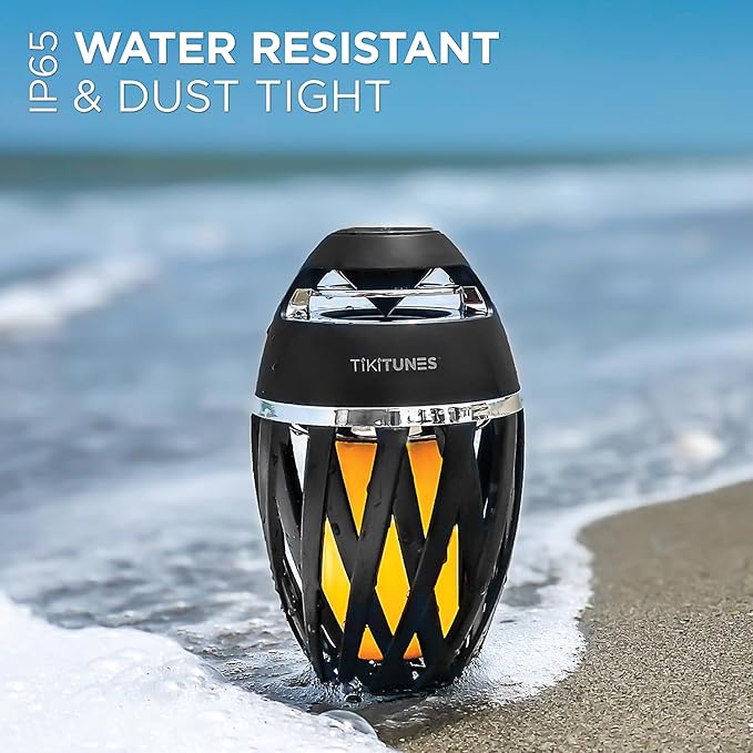 TikiTunes Portable Bluetooth 5.0 Indoor/Outdoor Wireless Speaker, LED Torch Atmospheric Lighting Effect, 5-Watt Audio USB Speaker, 2000 mAh Battery for iPhone/iPad/Android