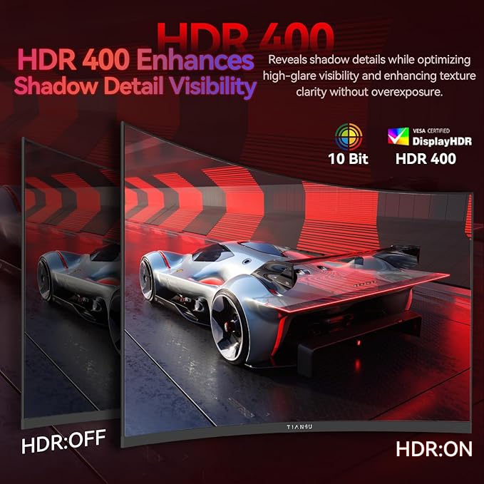 32Inch 4K Curved Monitor,160Hz UHD(3840 x 2160) Curved Gaming Monitor,1ms AMD FreeSync Premium,1500R,125% sRGB,95% DCI-P3,Monitor with Speaker,HDMI2.1,DP1.4,VESA