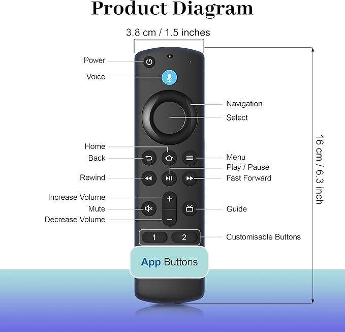 yalanle Replacement Voice Remote for Fire Smart TVs Stick/Cube, Stick 4K/4K Max(1st/2nd Gen), Stick Lite/HD, Smart TV(3rd Gen) and for All Insignia/Toshiba/Pioneer Smart TV