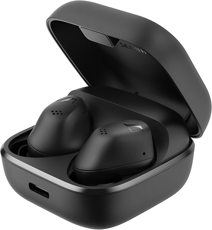 Sennheiser ACCENTUM True Wireless Earbuds - Crystal-Clear Sound with Hybrid ANC, Ergonomic Design, 28-Hour Battery Life, Touch Interface, Black