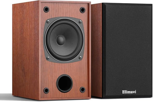 30W*2 Passive Bookshelf Speakers for Record Players and Home Theater Systems, Midrange and High-Frequency Stereo Speakers, Indoor Rear Surround Speakers, Requires a Amplifier,Wood Grain Color