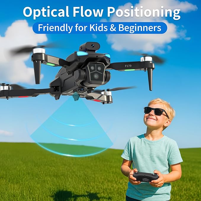 Drone with 1080P Camera Adults Beginners,2.8" LCD Screen Remote Control,Obstacle Avoidance Brushless Drone Optical flow positioning,Tap Fly Gravity Control One Key Start/Landing,3D Flip