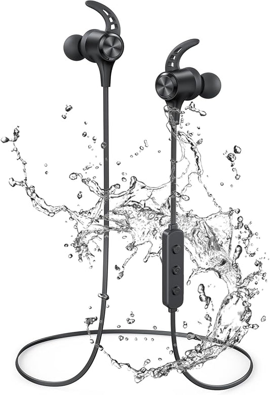 Bluetooth Headphones, Bluetooth 5.2 Stereo aptX Wireless Earbuds Bass Magnetic Neckband IPX7 Waterproof Earbuds Bulit-in Mic with 24H Playtime, Lightweight Earphones for Sport, Gym, Running