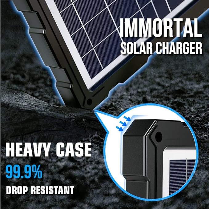 POWOXI-Upgraded-20W-Solar-Battery-Charger-Maintainer, External Smart 3-Stages PWM Charge Controller, 12V Solar Panel Trickle Charging Kit for Car, Marine, Motorcycle, RV, etc