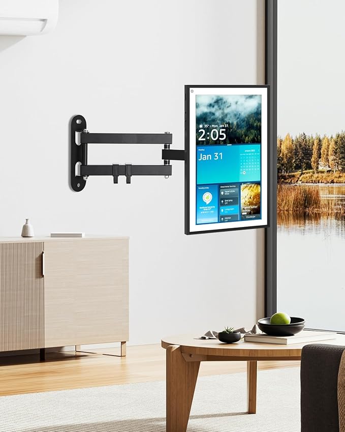 UBeesize Wall Mount for Echo Show 21 and Echo Show 15, Full-Motion Extendable 360° Swivel & 270° Tilt Bracket for Alexa Show 21 &15 – Heavy-Duty, Easy to Install for Smart Displays