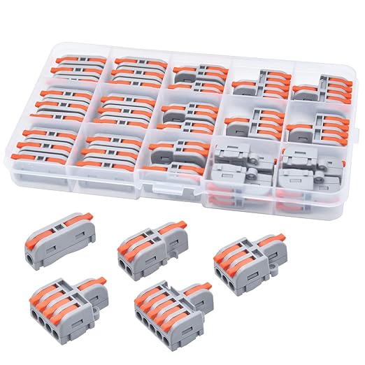 32Pcs Lever Wire Connectors, DIY Mini Compact Splicing Assortment Quick Electrical Connector Kit for 24-12 AWG