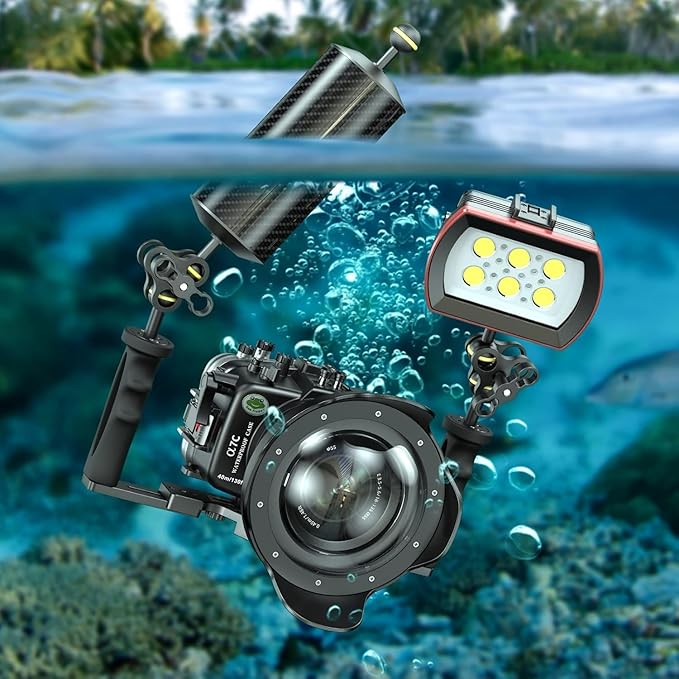 Sea frogs Carbon Fiber Float Arm D60mm, 7'', for Ultralight, Aquatic Arm, Buoyancy Provided 240g, Underwater Camera System Diving Tray Video Light/Strobe GA-5