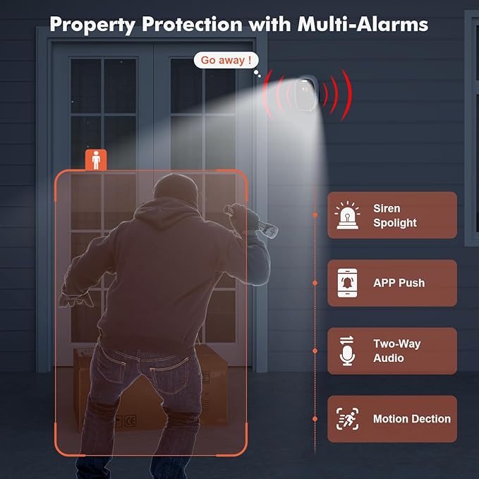 Dzees Wireless Security Camera Outdoor with Magnetic Mount, 4MP Battery Powered Security Cameras Wireless Outdoor for Home Security, AI Motion Detection/2-Way Talk/Color Night Vision/Ip66/Cloud-2-Pack