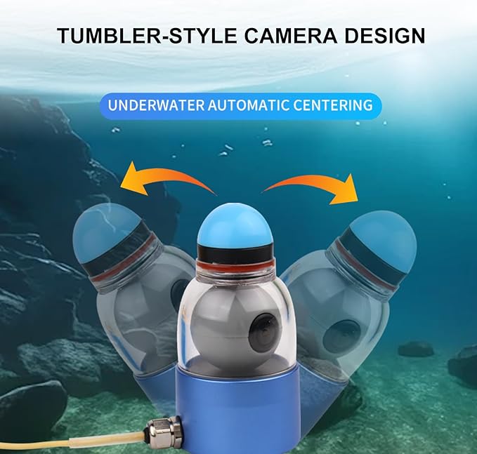 360° Underwater Fishing Camera with 5 Inch Portable Monitor Night Performance Fishfinder 1000 TVL 30M Cable