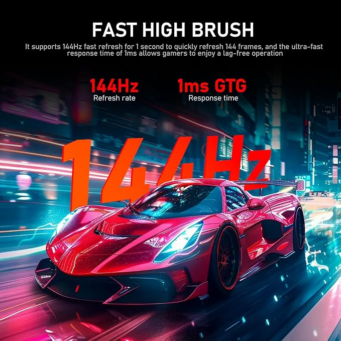 38 Inch Ultrawide Curved 144Hz Gaming Computer Monitor 2500R PC Screen 21:9 UWQHD (3840x1600),1ms,10bit,Freesync,Display Port、HDMI,Liftable Stand,Wall Mount Compatible 100 * 100mm-Black