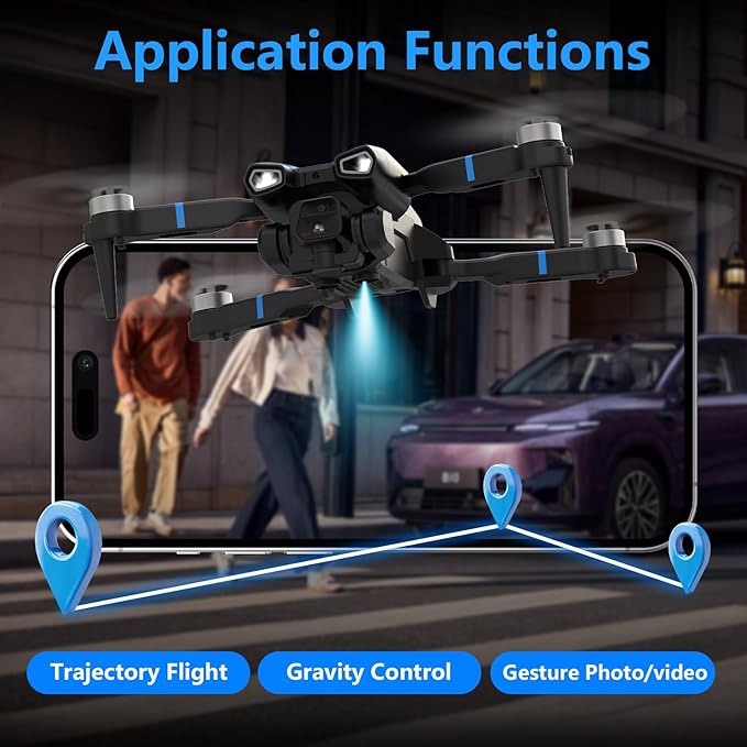 M18LCD FPV Drone with 1080P Camera Brushless Motor Optical Flow Positioning Headless Mode One Key Takeoff/Landing RC Quadcopter for Adults