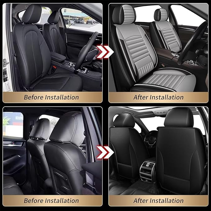 TTX LIGHTING 2 Front Car Seat Covers Custom Fit for Kia Sportage 2009-2026 Seat Covers Cushion Faux Leather Compatible with Airbag(only Front seat,Gray)