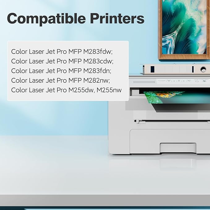 206X Toner Cartridges M283fdw for HP 206X 206A Toner Cartridges 4 Pack, Laser Jet M283cdw Toner Cartridge, HP206A HP206X 206 Toner for Color Laser Jet Pro MFP M255dw M283cdw M283fdn M282nw M255nw