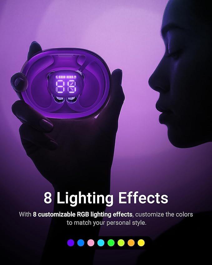 ACEFAST AceFit Pro Open-Ear Headphones, Night Safety Mode for Sports, Powerful Bass, 7.6g Ultra-Comfort, Bluetooth 5.4, 30H Playtime with Digital Display, IP54 Sports Earbuds for Running & Workouts