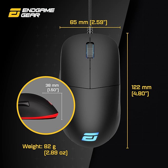 ENDGAME GEAR XM1 RGB Gaming Mouse, Programmable Mouse with 6 Buttons and 16,000 DPI, Black