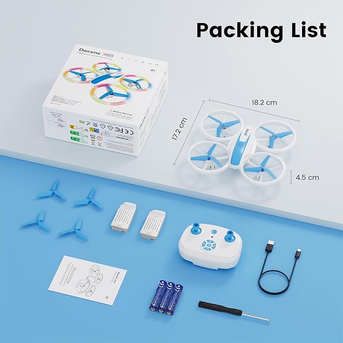 Mini Drone for Kids and Beginners with Fancy LED & Altitude Hold,Birthday Gift for Boys Girls,RC Drone with Propeller Protection,360°Flips,3 Speed Mode,Indoor Outdoor Mini Quadcopter Toy